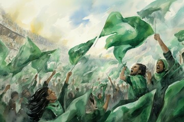 Wall Mural - The roaring fans of Saudi Arabia - Generative AI