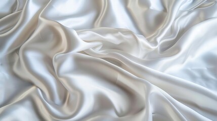 Poster - Soft smooth white silk fabric background Fabric texture : Generative AI