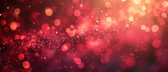 Wall Mural - Red bokeh lights on the Merry Christmas background