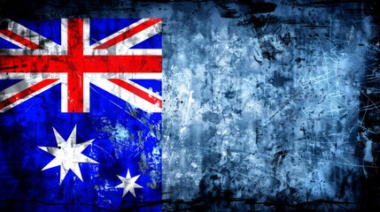 Fototapete - australia flag on grunge background