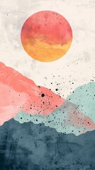 Poster - Colorful simple multicolored geometric outer space