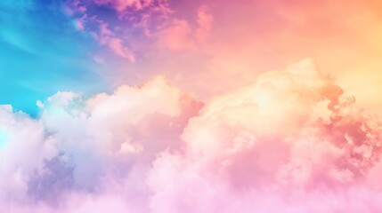 Aufkleber - sunset sky with multicolor clouds Dramatic twilight sky background : Generative AI