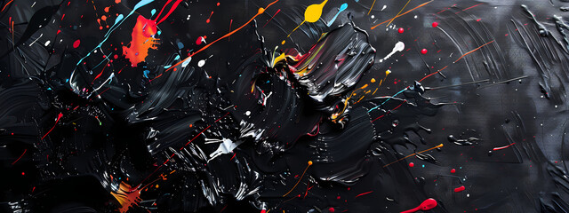 Wall Mural - Dynamic Black Paint Splashes, Abstract Black Ink Splashes, Bold Black Paint Splatter Art, Creative Black Paint Droplets, Dramatic Black Ink Blot Designs