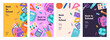 © Anna Bova - Set of trendy minimal school posters with school supplies and typography. Back to school, study concept. School background, cover, banner, flyer design. Template for advertising, web, social media.