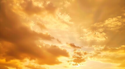 Aufkleber - Beautiful Vivid sky painted by the sun leaving bright golden shadesDense clouds in twilight sky in winter eveningImage of cloud sky on evening timeEvening Vivid sky with clouds : Generative AI