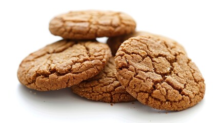 Tasty ginger cookies on a white background