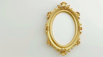 Aufkleber - Gold picture frame Isolated path and over white background : Generative AI