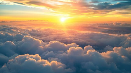 Attractive sky scenery of clouds during sunrise and sunset