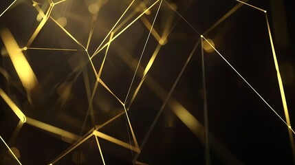 Wall Mural - Abstract luxury background with golden lines on black background Gold polygonal random network shine glitter design Premium minimal animated banner Modern seamless looped animation Dar : Generative AI