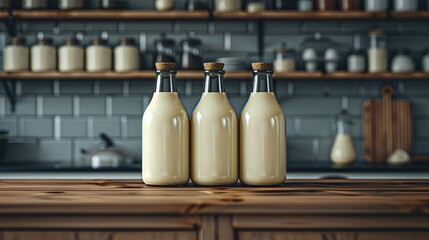 Canvas Print - bottles of milk