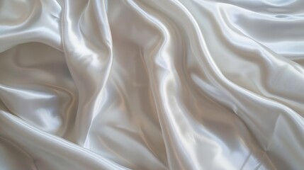 Aufkleber - Soft smooth white silk fabric background Fabric texture : Generative AI