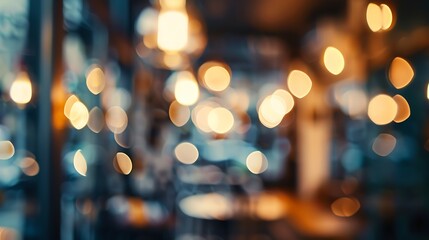 Poster - abstract blur coffee shop and cafe restaurant for background : Generative AI