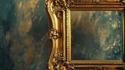Aufkleber - old golden frame beautiful vintage background : Generative AI