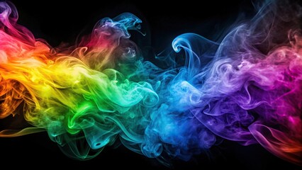 Wall Mural - Flowing colored smoke background with vibrant and dynamic patterns, smoke, color, abstract, vibrant, flowing, background, dynamic