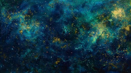 Sapphire and emerald cosmic tapestry stardust and nebulae