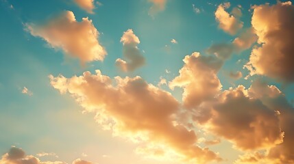 Poster - Beautiful colorful dramatic sky with clouds at sunset or sunrise : Generative AI
