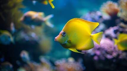 sea water aquarium captures of caral and tropical fishes : Generative AI