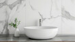 © nsc_photography - Modern bathroom sink counter top with raised sink and empty space for product presentation or mockup