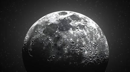 Wall Mural - moon close up view very detailed and realistic with star shape