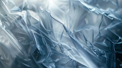 Poster - Macro shot of a plastic bag, thin material, translucent patterns, natural light.