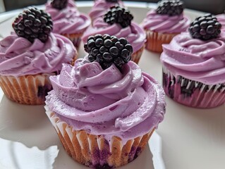 Sticker - Mini Blackberry Cheesecakes Top with blackberry