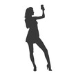 © NikahGeh - silhouette woman taking selfie photo on smartphone  with poses