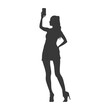 © NikahGeh - silhouette woman taking selfie photo on smartphone  with poses