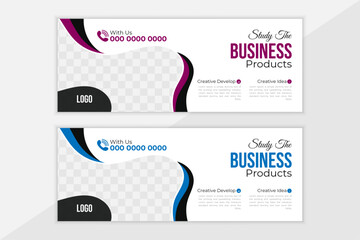 Wall Mural - Corporate Business Facebook Cover Design, professional  business template