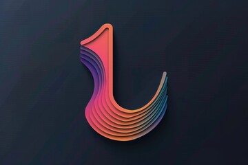 Poster - A bright and vibrant letter J set against a dark background