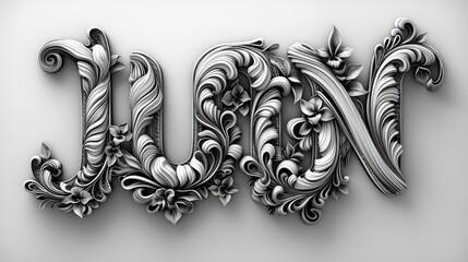 Poster - A close-up of a letter 'u' made up of intricate designs, perfect for use in branding or packaging materials