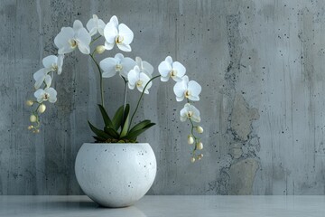 Poster - A beautiful white vase filled with white flowers