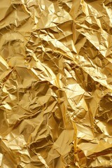 Wall Mural - A close-up shot of a sheet of shiny gold foil, ideal for use in packaging design or jewelry display