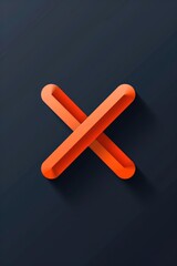Aufkleber - A bold orange 'X' mark against a dark background