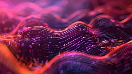 Aufkleber - A purple and red wave with a lot of dots