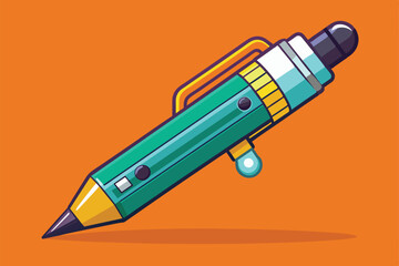 Sticker - A colorful, semi-flat illustration of a pen tool, Pen tool Customizable Semi Flat Illustration