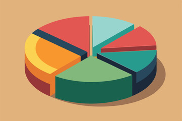 Poster - a colorful, customizable, disproportionate pie chart illustration, pie chart customizable disproport