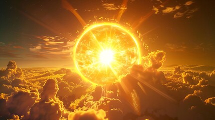 Wall Mural - sun view very detailed and realistic shape