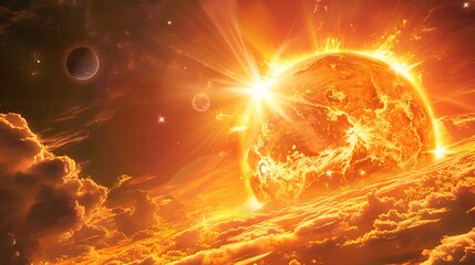Wall Mural - sun view very detailed and realistic shape