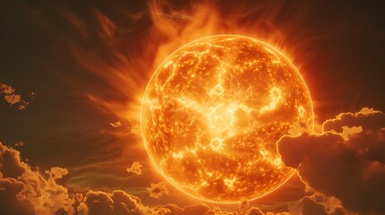 Wall Mural - sun view very detailed and realistic shape