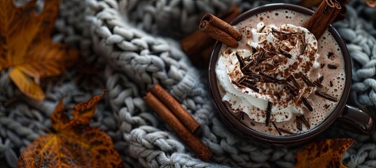 Sticker - Cinnamon Mocha with Chocolate Shavings and Cinnamon Sticks