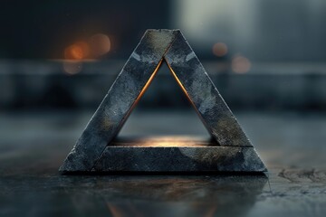 Aufkleber - A triangle-shaped object on a smooth concrete surface