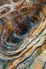 Poster - Aerial image of a large open pit mine