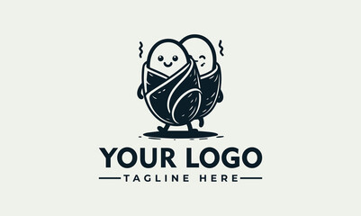 Sticker - Egg Roll Vector Logo Symbolize Culinary Traditions, Appetizing Flavors, and Cultural Fusion: Majestic Egg Roll Vector Logo