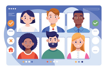 Poster - a digitally illustrated team page featuring diverse characters with customizable options, team page 