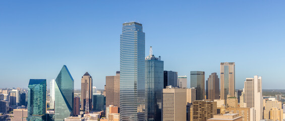 scenic skyline in late afternoon in Dallas, Texas