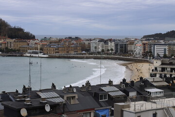 Sticker - View of the shore of San Sebastian, Spain