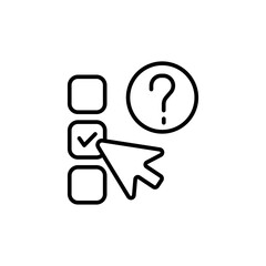 Poster - Online quiz outline icons, minimalist vector illustration ,simple transparent graphic element .Isolated on white background