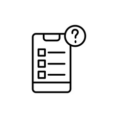 Poster - Online quiz outline icons, minimalist vector illustration ,simple transparent graphic element .Isolated on white background