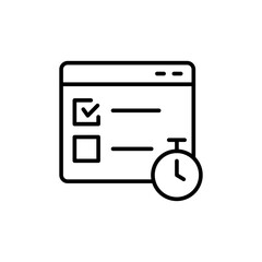 Poster - Online quiz outline icons, minimalist vector illustration ,simple transparent graphic element .Isolated on white background