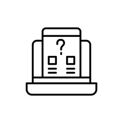 Poster - Online quiz outline icons, minimalist vector illustration ,simple transparent graphic element .Isolated on white background